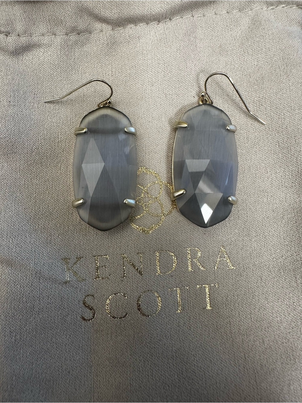 Kendra Scott Esme Drop Earrings Slate Cat’s Eye Silver
